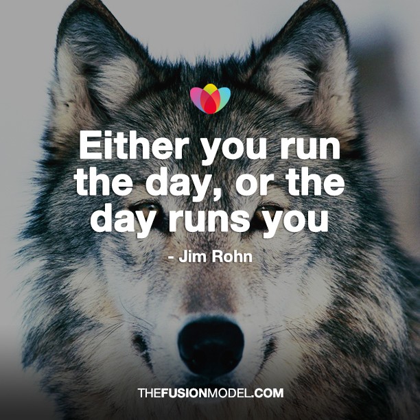 Either you run the day, or the day runs you--Jim Rohn