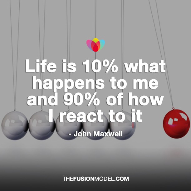 Life is 10% what happens to me and 90%of how I react to it. - John Maxwell